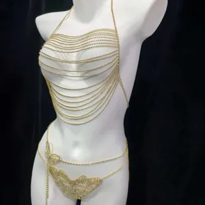 Sexy Rhinestone Body Chain Multi-Layer Chest Chain Butterfly Waist Chain Fashion Jewelry For Women Party
