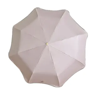 Parapluie pliant de protection UV rose doux avec des coins arrondis modernes pour usage quotidien.