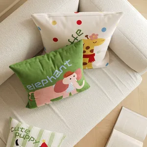 Cartoon animal throw pillow case for home sofa living room decorative cushion cover.