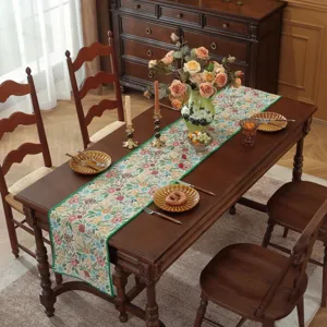 Centro tavola jacquard con fiori vintage americano per tavolo da pranzo e decorazione domestica.