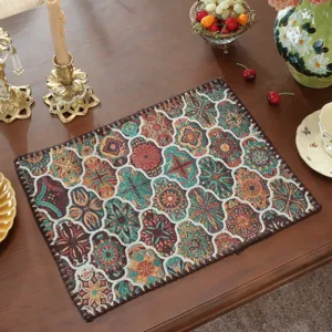 Tovaglietta americana jacquard vintage tovaglia retrò floreale stile americano decoro