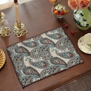 Tovaglietta americana tessuta in jacquard vintage con motivo paisley classico per decorare la.
