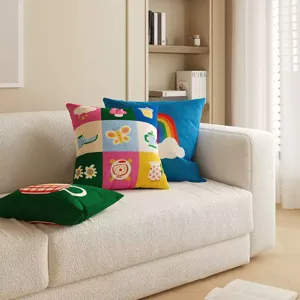 Skandinavisches Kissen für Sofa und Wohnzimmer, niedliches Muster Zierkissen mit Füllung.