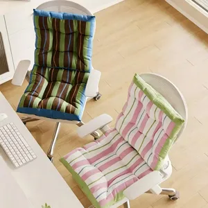 Retro Gestreiftes Stuhlkissen Verdicktes Sitzkissen Für Büro Esszimmer Polyester Gestepptes Kissen Heimdekoration