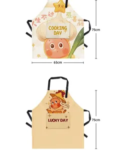Grembiule da cucina carino con tasca, grembiule impermeabile con stampa cartone 65x75cm.