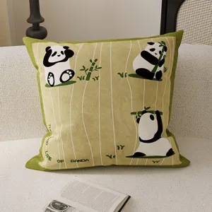Süßes Panda Kissen Stoff Dekokissen Sofa Bett Rückenlehne Kissenbezug mit Inlay