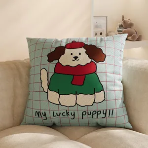 Niedliches Cartoon-Hund Kissen mit Füllung, gemütliches Sofakissen für Wohnzimmer Deko.