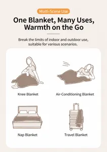 Manta de franela multiusos, ideal para la siesta en la oficina, viajes o el sofá de casa.