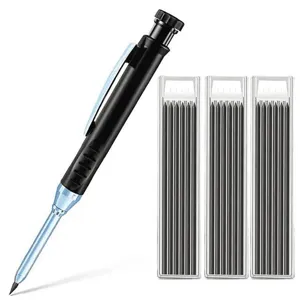 Professioneller Tiefloch-Zimmermannsbleistift mit 3 Packungen Graphitminen-Refills