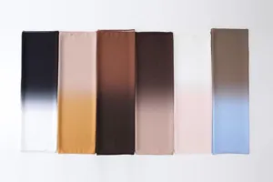 Assorted collection of elegant pearl chiffon gradient scarves in multiple color options