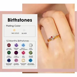 Minimalist Stainless Steel Thin Ring For Women Delicate Birthstone Rhinestone Stackable Finger Ring Fashion Commuter Hand Jewelry Gift