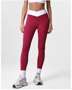 High-Waist Kreuz-Sportleggings, elastische schnelltrocknende Fitness Yoga Hose für Damen.