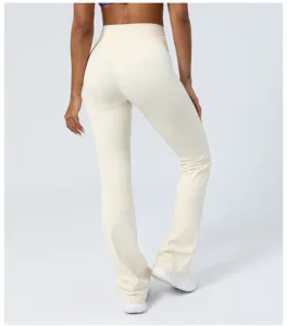 Hohe Taille Schlag Yoga Hose für Damen, butterweiche Bootcut Sportleggings Fitness.