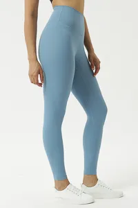 High waist double brushed yoga pants for women naked feel cropped tight hip lifting leggings.