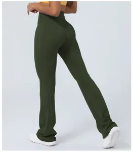 Hohe Taille Schlag Yoga Hose Damen schnelltrocknend Fitness Sport Leggings Lang