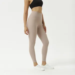 High-waist nude feel tight 9-point yoga pants, double-sided brushed fabric for fitness workouts.