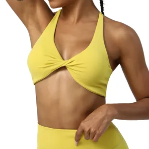 Women's Sports Bra Quick Drying Fitness Running Nude Feel Activewear High Stretch Nylon Spandex Removable Pads Workout Top