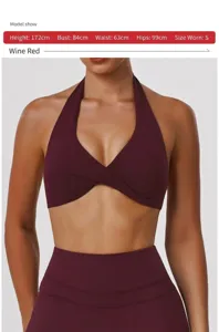 Halter yoga sports bra for women, cutout fitness underwear with removable pads top.
