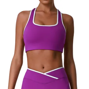 Soutien-Gorge de Sport à Séchage Rapide pour Femmes Vêtement de Sport Fitness Course Anti-Choc Débardeur de Sport Rembourré