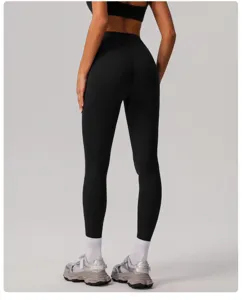 Leggings de yoga push-up taille haute pour femmes, collants de fitness ventre plat, sport noirs.