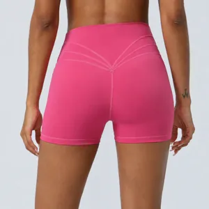 Hoge taille kruis push-up yoga shorts voor vrouwen strakke fitness hardloopshorts
