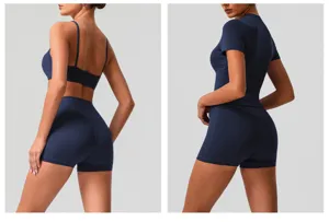 Women activewear set high waist push up running shorts sports bra yoga gym outfit details