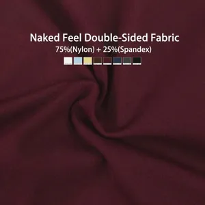 Premium nylon spandex bare face fabric material for sportswear clothing.