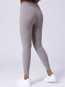 Detail view of the high-waisted buttery soft yoga leggings back design and fabric texture.