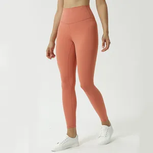 High-waist yoga pants for women, nude feel peach-lift sportswear, casual athletic leggings.