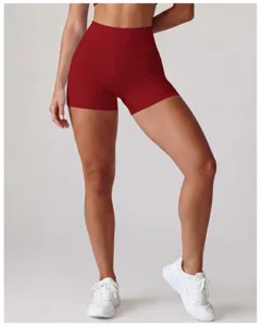 Sport yoga shorts met hoge taille voor dames, elastische fitness en training sportkleding.