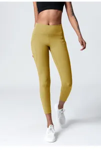 Bequeme High-Waist Yoga Capri Leggings für Damen, Bauchweg Sporthose mit praktischen Taschen.