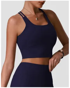 Soutien-gorge de sport rembourre haut court fitness pour course et entrainement gym.