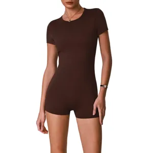 Vêtements de Sport pour Femmes Combinaison de Yoga Fitness Romper de Sport Sans Coutures Contrôle du Ventre Formant l'Entraînement Vêtements Athlétiques
