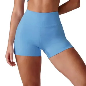 Dames Hoge Taille Billen Liften Yogashorts Effen Kleur Hoge Rek Fitness Athletisch Workout Gym Korte Broek