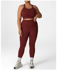 Ensemble soutien-gorge de sport grande taille maintien fort fitness yoga haut top