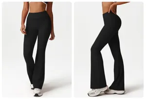 High-waist flare yoga pants for women, slimming butt-lifting design for fitness, gym, and workout.