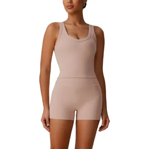 Damen Schnelltrocknend Fitness Yoga Workout Set Athletisch Crop Top Und Atmungsaktiv Hohe Taille Sporthose Sportbekleidung