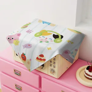 Fundas antipolvo para microondas con rayas de gato de dibujos animados lindos y bonitos