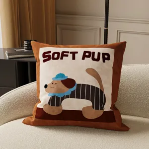 Cozy cartoon decorative throw pillow cover for living room sofa and warm home decoration.