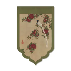 Traditional Chinese style door curtain fabric hanging banner decorative partition half curtain