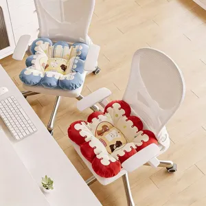 Cute cartoon dog office chair cushion thick non-slip seat pad for student desk study room