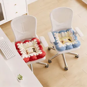 Cute cartoon puppy office chair cushion thick anti-slip dining room seat pad square design