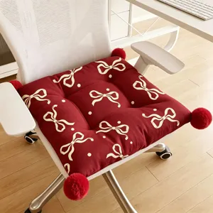 Korean style bowknot chair cushion thick anti-slip office seat pad for dining room dorm