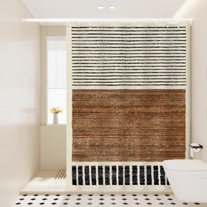Modern geometric abstract shower curtain waterproof fabric bathroom partition decor