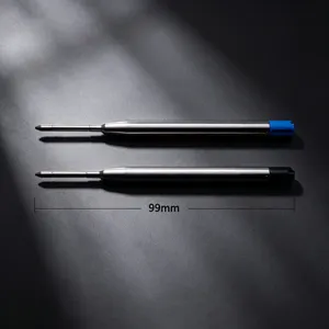 Recambios de bolígrafo de metal de 99mm, tinta azul y negra, cuerpo de acero inoxidable