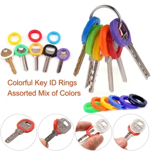 Juego de anillos de identificación de llaves de silicona de colores para codificar