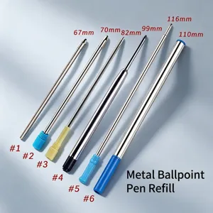 Recambio de Bolígrafo de Metal Escritura Suave Tinta de Repuesto Para Oficina Escuela Suministros Negro Azul Rojo Recambios 0.7mm