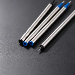 Recambios de bolígrafo de metal plateado de primera calidad con tinta azul y negra para oficina