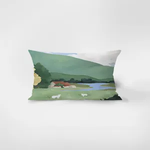 Housses de coussin en velours rectangulaires paysage naturel,doux coussin de canape.