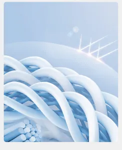 Détail de texture de tissu rafraîchissant pour vêtement de sport yoga, nylon souple.
